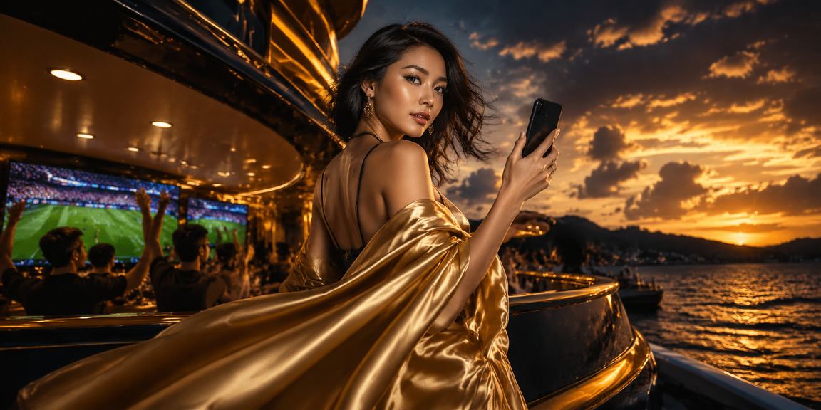 Người dùng chơi slot game trên bãi biển Phú Quốc với ưu đãi voucher trên điện thoại